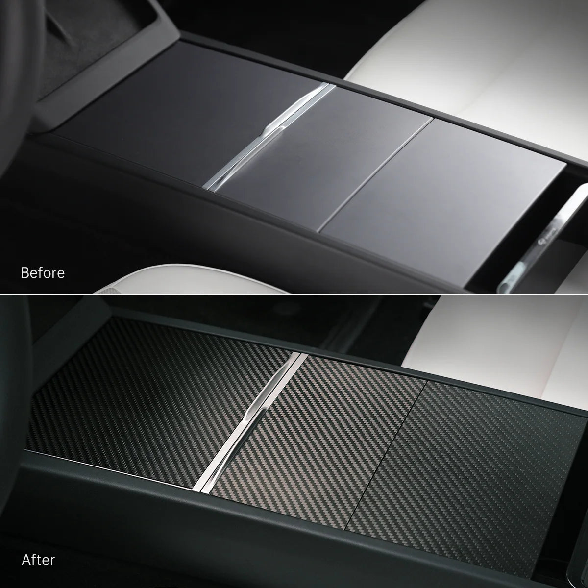 Carbon Fiber Console Cover for Model 3 Highland/Model Y Juniper
