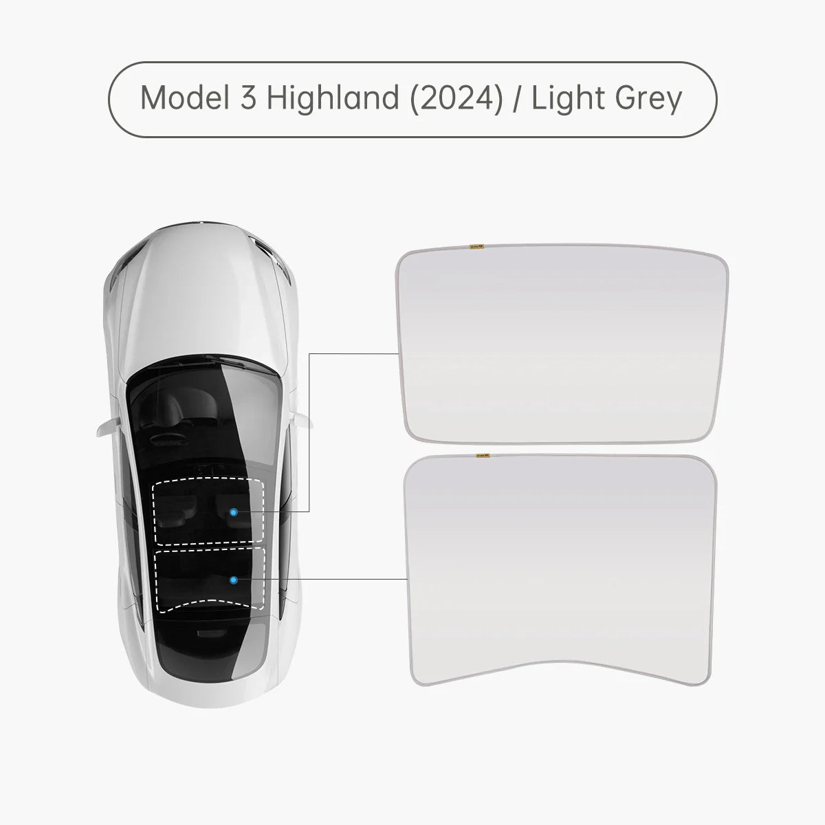 Glacier Glassroof Sunshade for Model 3 Highland