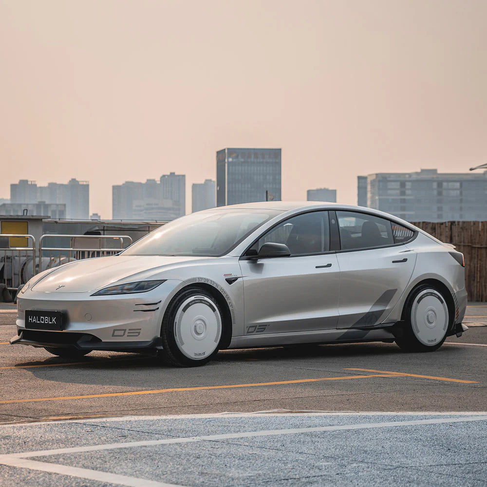 HALODISC 2 - SILVER TRACK White | Wheel Covers for Tesla