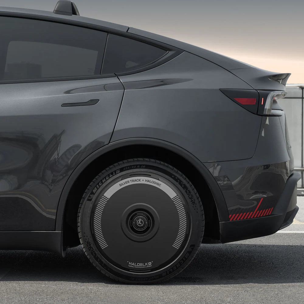 HALODISC 2 - SILVER TRACK Black | Wheel Covers for Tesla