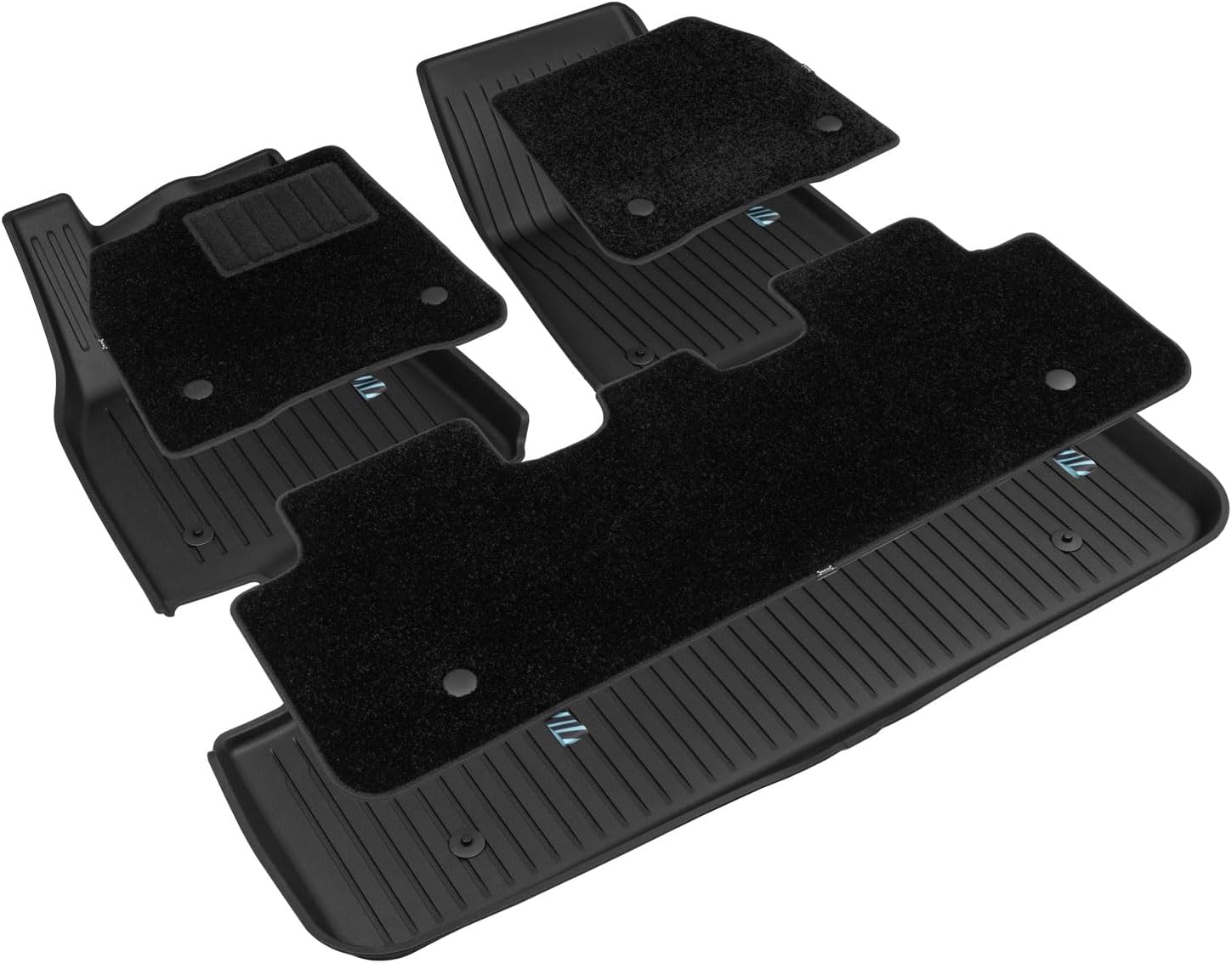 Floor Mats with Nylon Carpet Compatible with Tesla Model Y Juniper | All-Weather Protection - Full Set