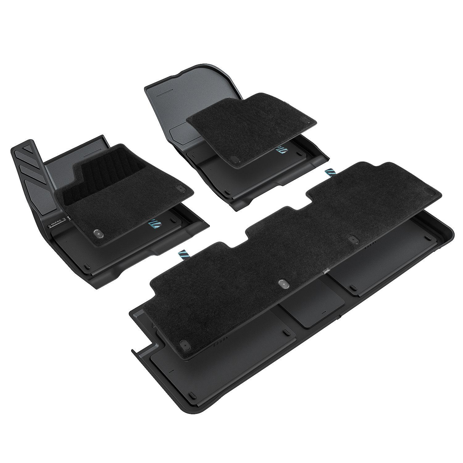 Floor Mats with Nylon Carpet Compatible with Tesla Model 3 Highland | All-Weather Protection - Full Set