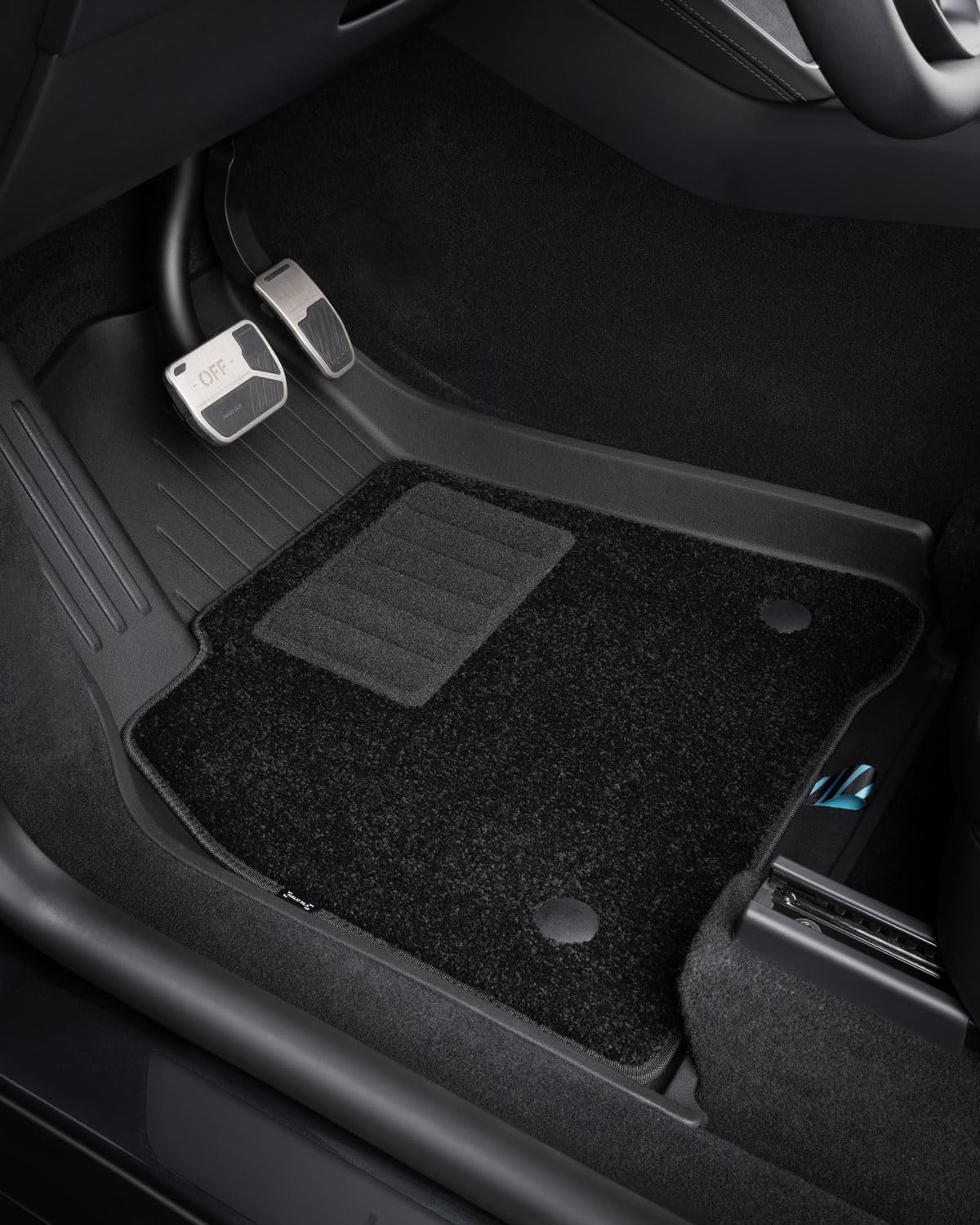 Floor Mats with Nylon Carpet Compatible with Tesla Model Y Juniper | All-Weather Protection - Full Set