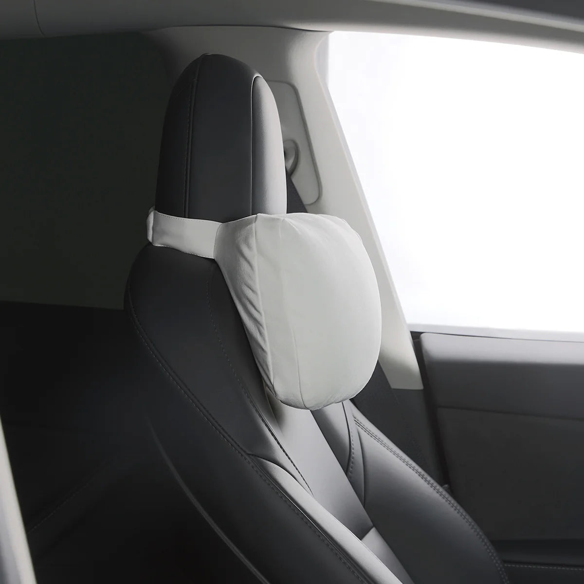 Leather Headrest Pillow For Tesla (Filled With Dupont™ Sorona® Sustainable Bio Padding)