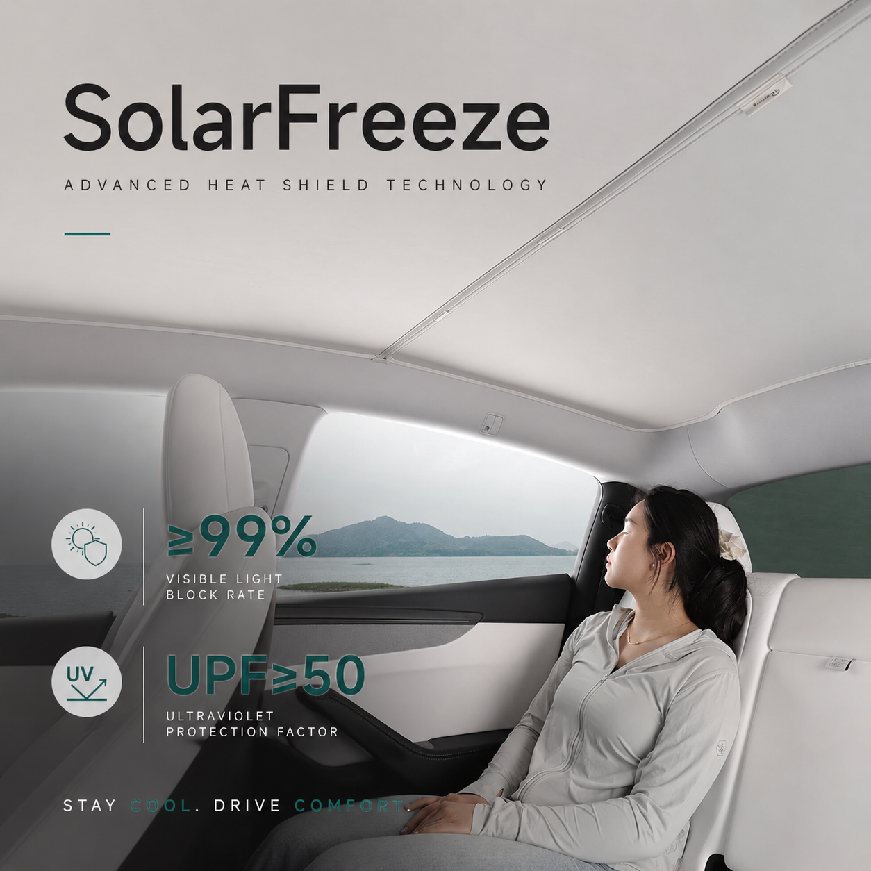 Glacier Glass Roof Sunshade for Tesla Model Y