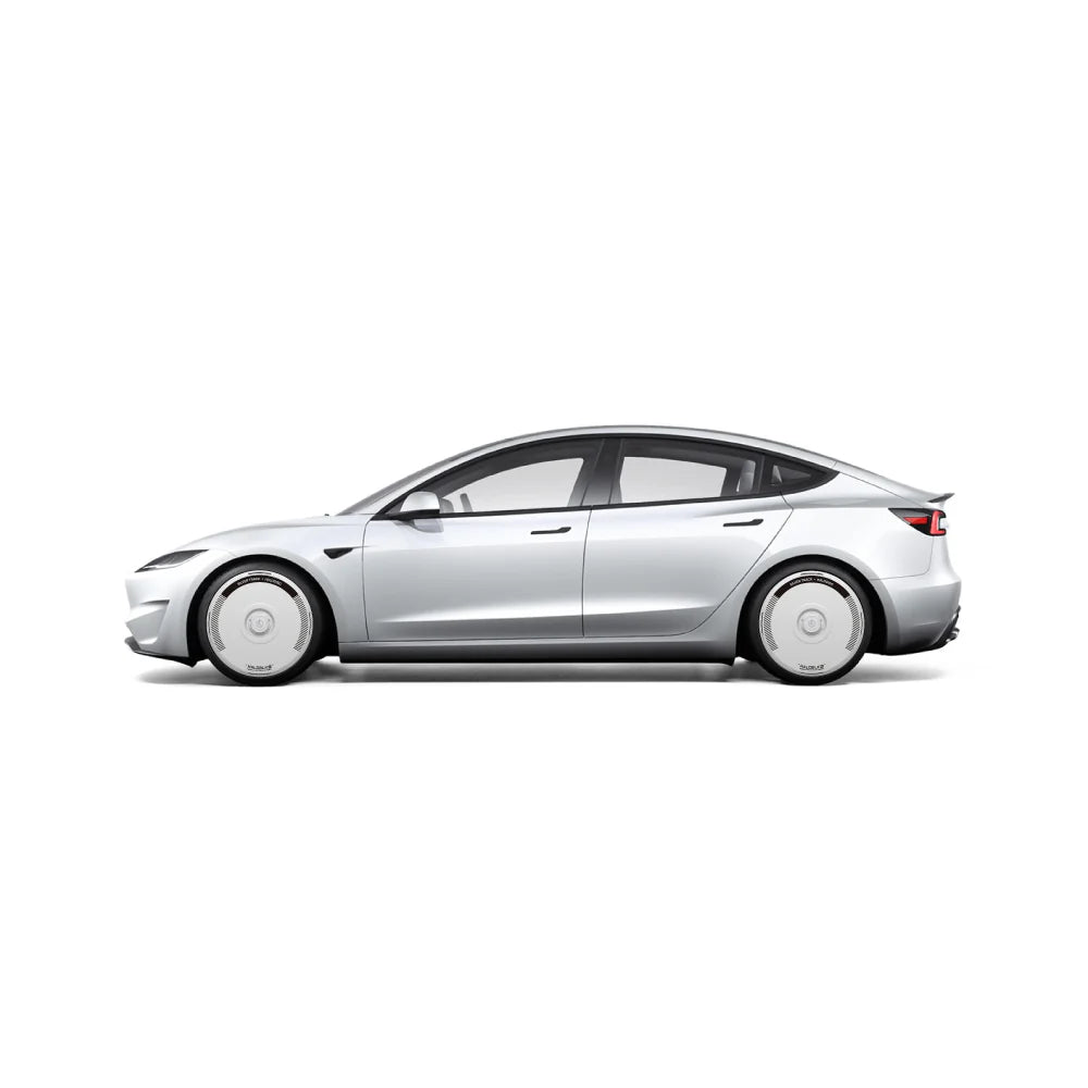HALODISC 2 - SILVER TRACK White | Wheel Covers for Tesla