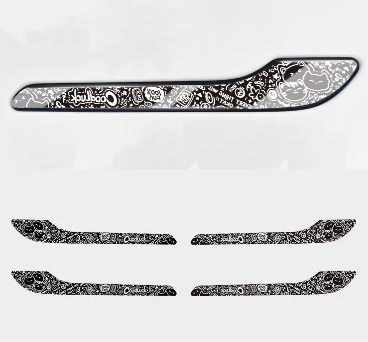 Ultra-Thin Metallic Door Handle Protective Trim for Tesla Model 3 / Y / YL