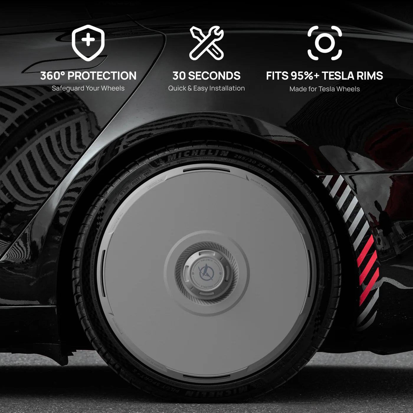HALODISC 2 - RTP White | Wheel Covers for Tesla