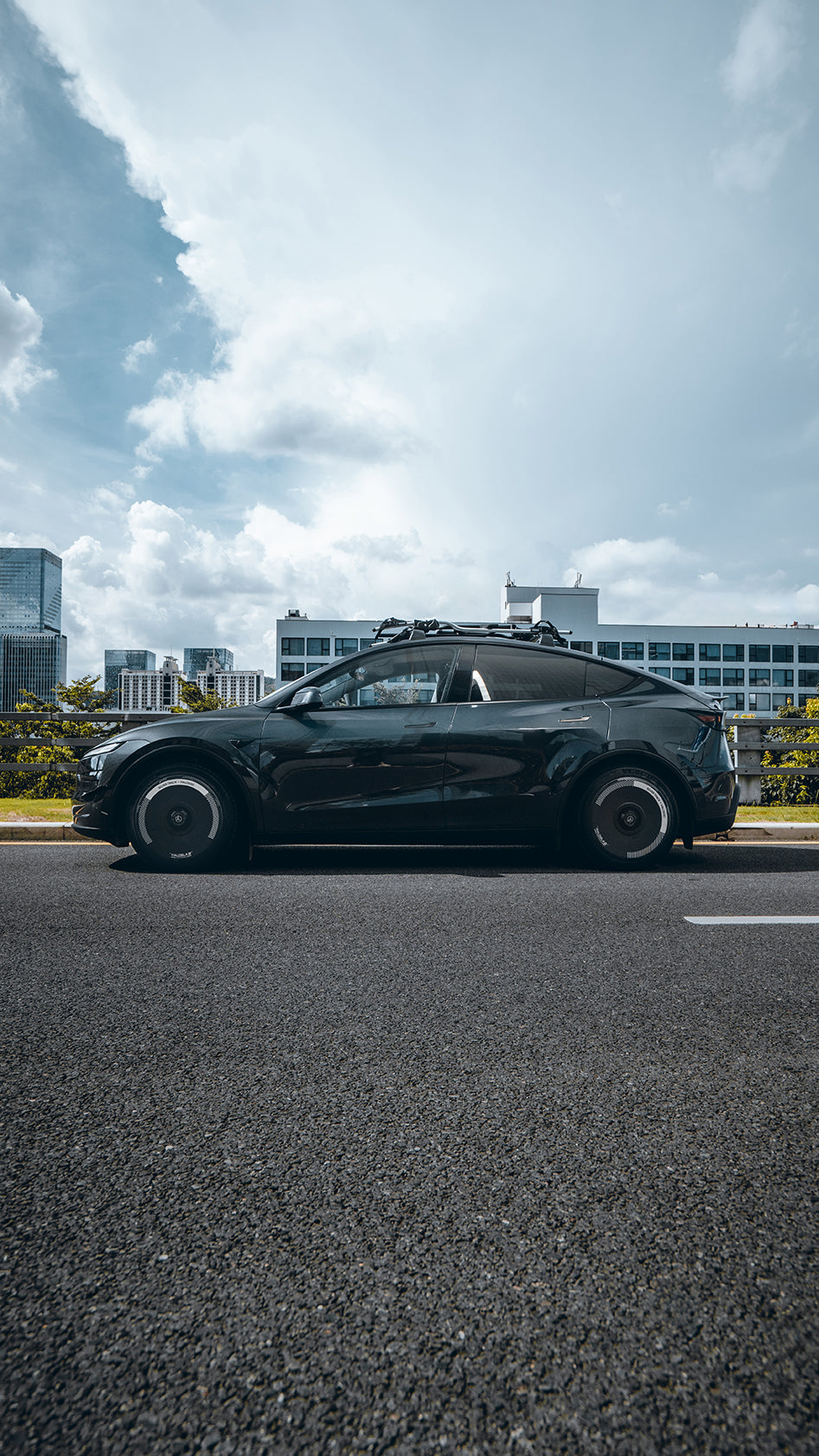 HALODISC 2 - SILVER TRACK Black | Wheel Covers for Tesla