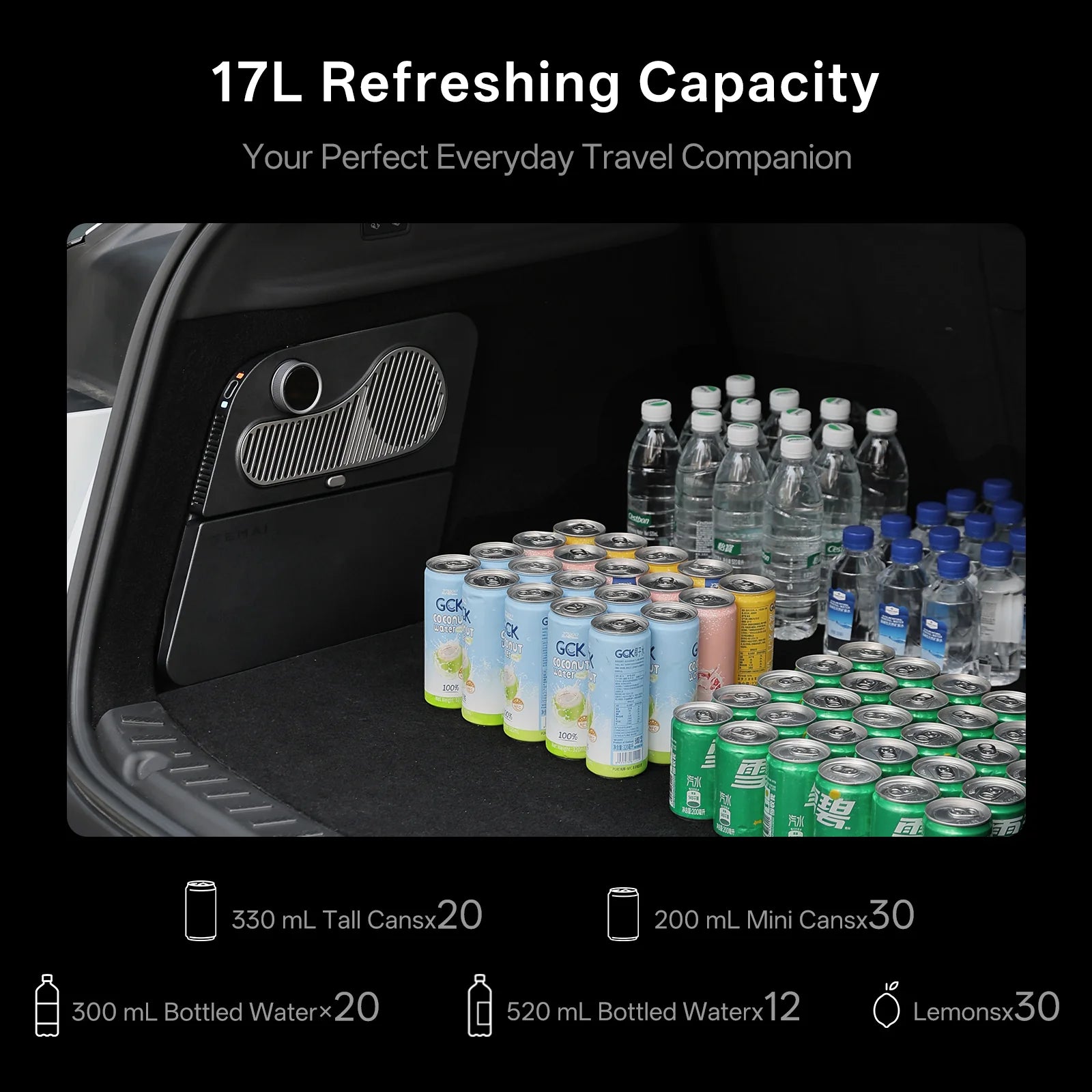 TEMAI GLACIER Y | Rear Trunk Side-Well Fridge for Tesla Model Y