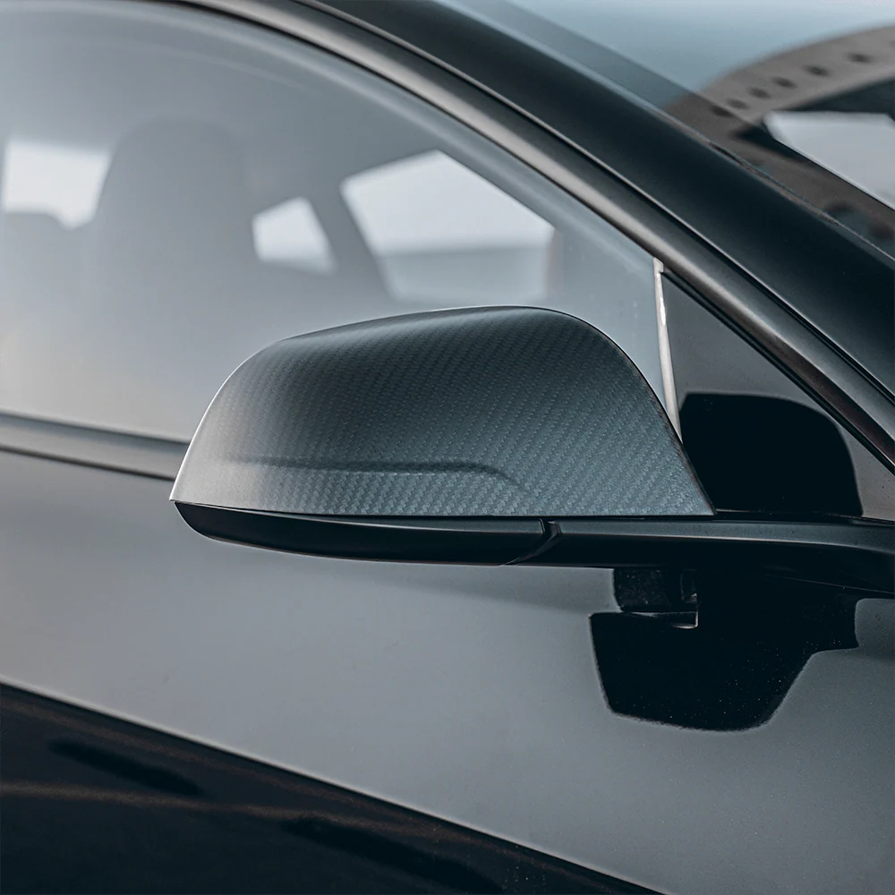 DRY Carbon Fiber Side Mirror Caps for Model 3