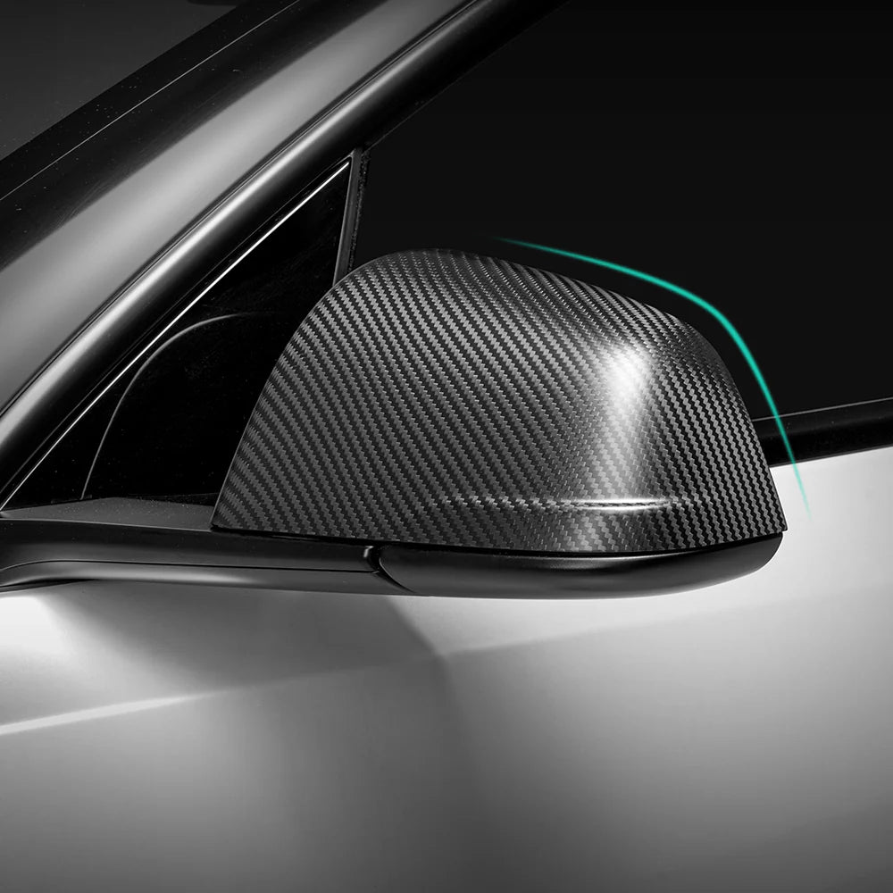 DRY Carbon Fiber Side Mirror Caps for Model Y