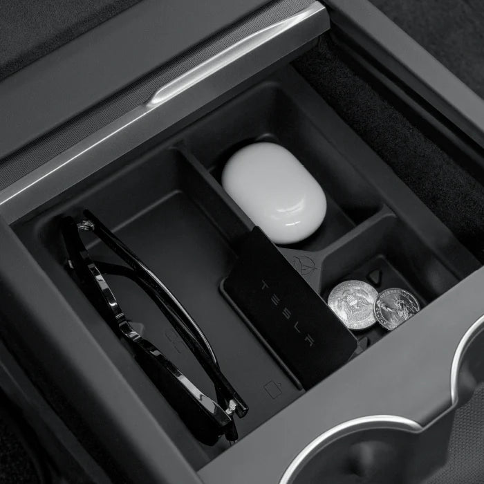 HALOBLK Center Console Organizer + Armrest Storage Box for Tesla Model 3 / Y / YL