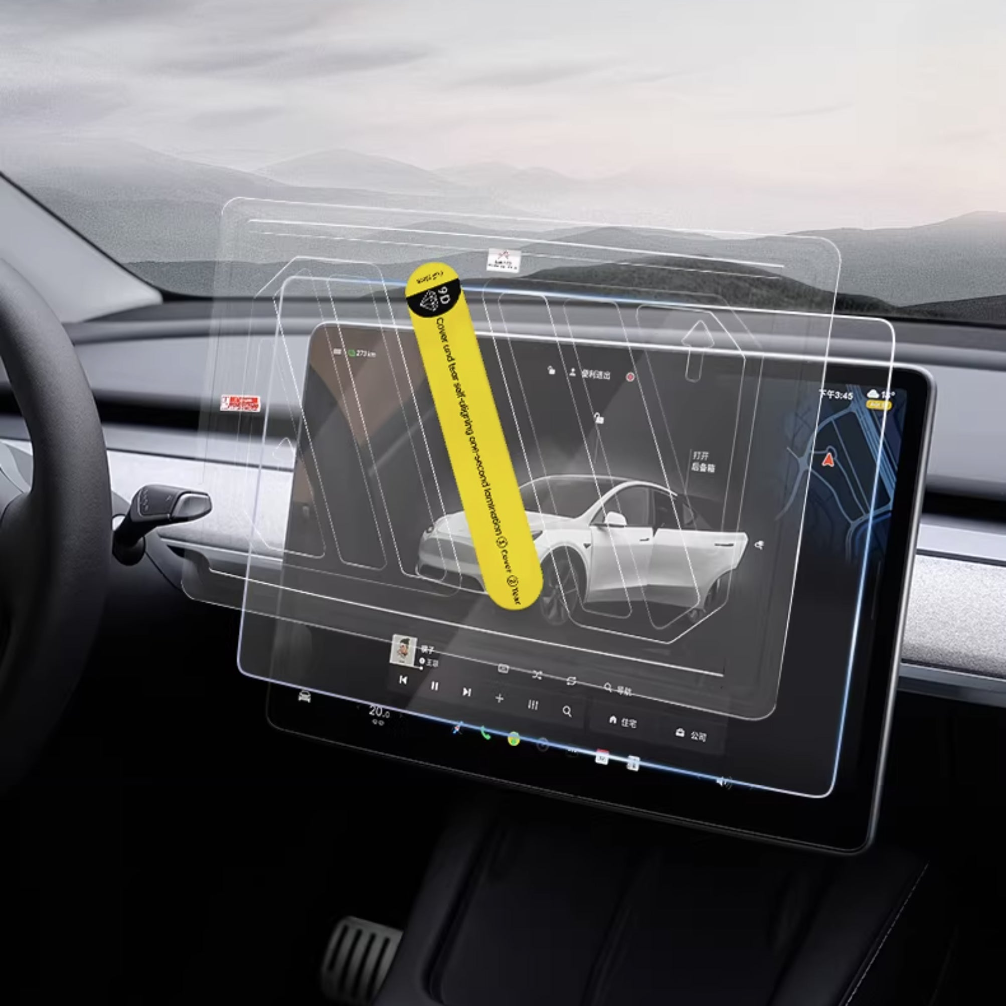 "One-Pull" Dust-Free Screen Protector Kit for Tesla Model Y / 3